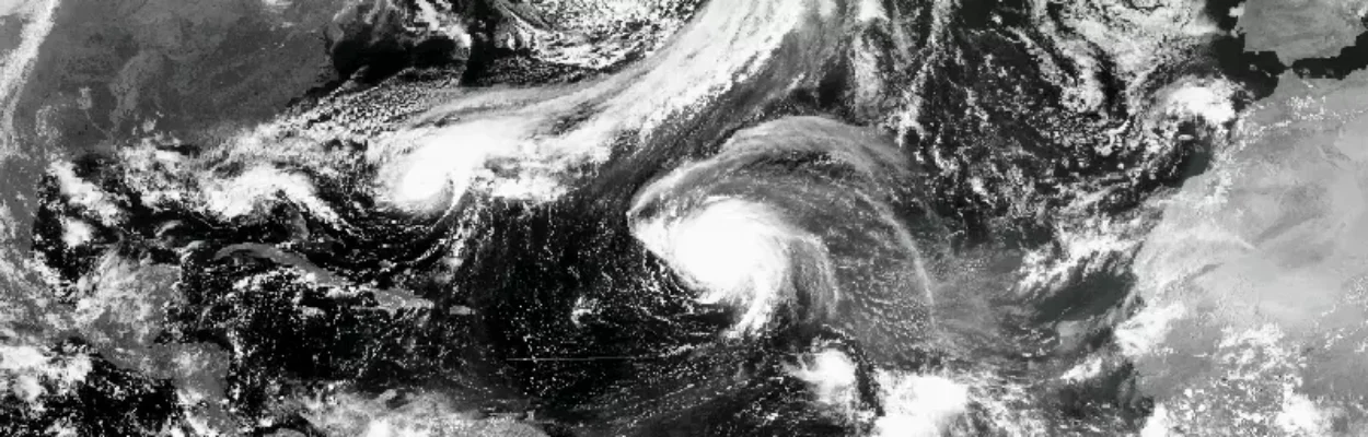 Satellite photo of the Atlantic basin.