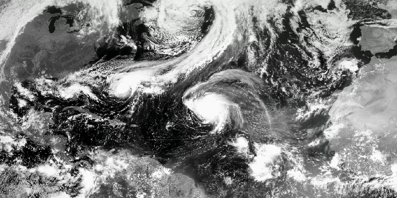 Satellite photo of the Atlantic basin.