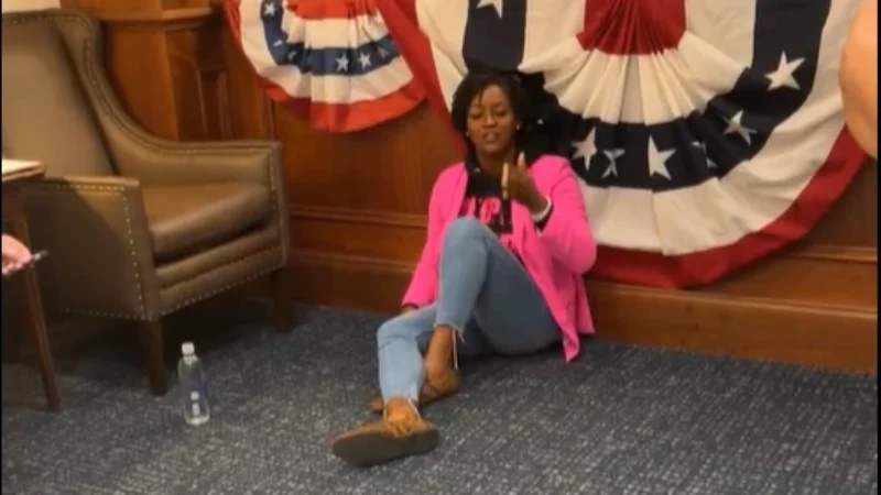 Featured image for “Rep. Angie Nixon arrested after sit-in outside governor’s office”