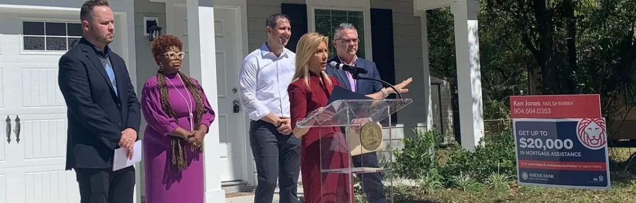 Jacksonville Mayor Donna Deegan announces an affordable housing program.