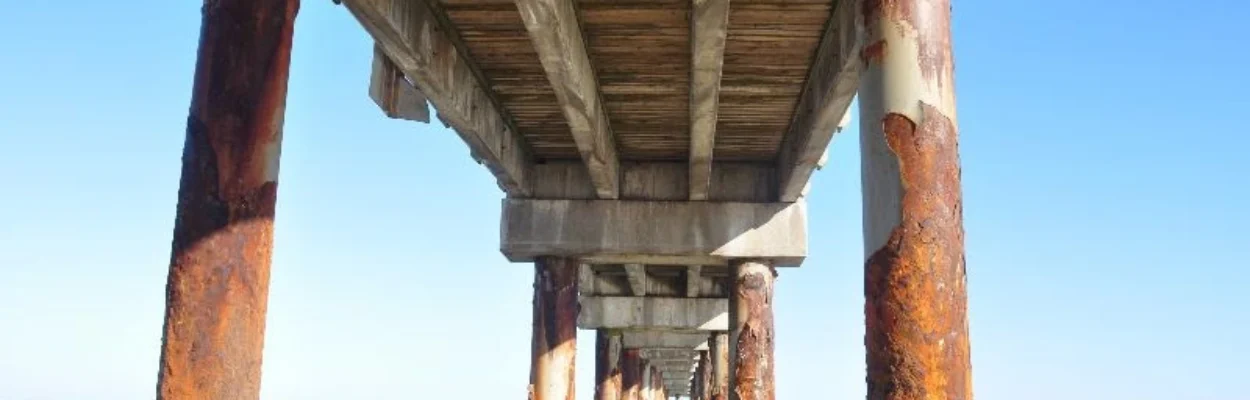 The underside of the St. Augustine Beach pier.
