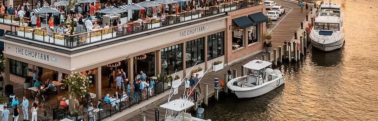 Rendering of restaurant at Riverfront Plaza