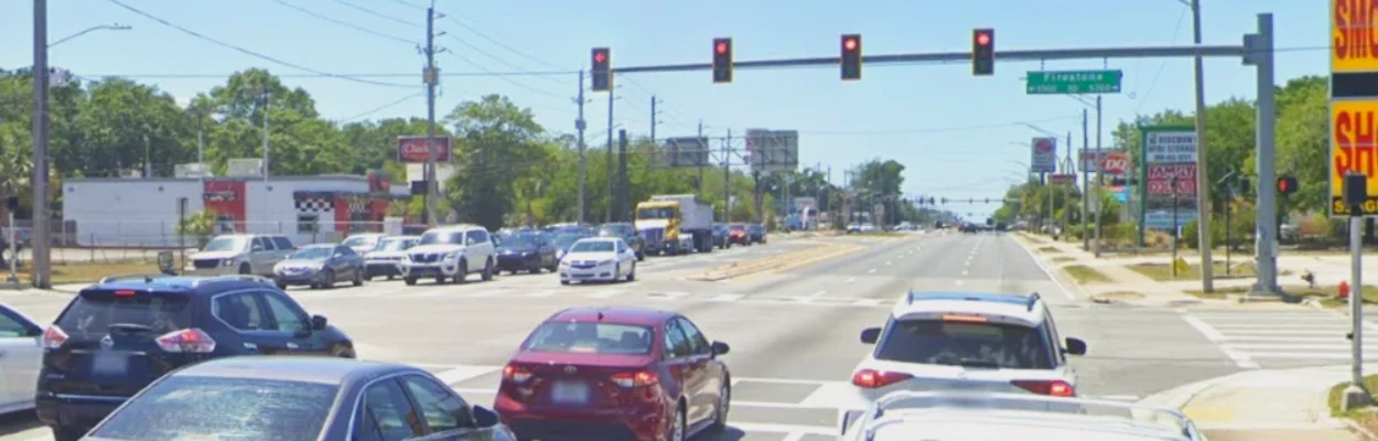 Traffic in the area of the proposed 103rd Street business district.