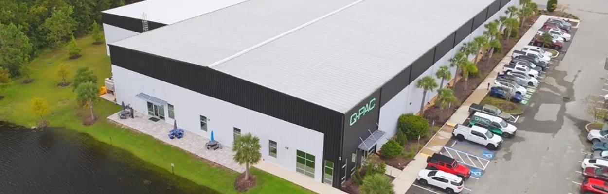 Aerial view of Q-PAC, one type of business where St. Johns County is seeing growth.
