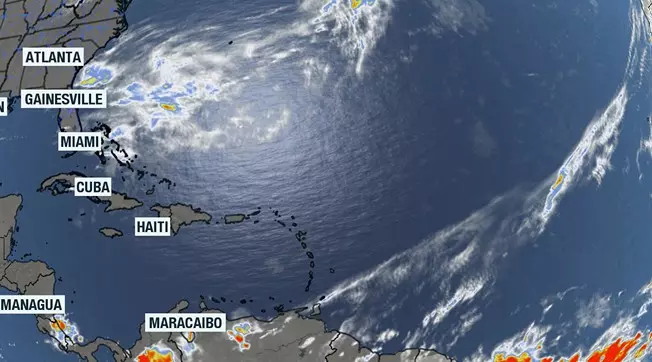 Satellite image of tropical activity in the Atlantic basin