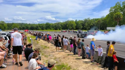Featured image for “Smoke ’em: New Callahan drag strip inaugurated with burnouts”