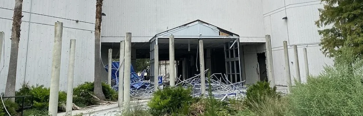Demolition around the entrance to MOSH.