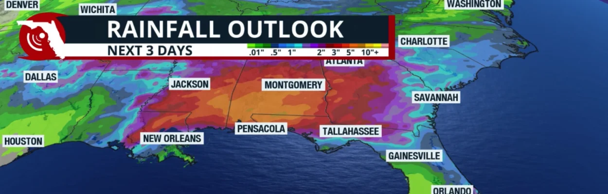 Map showing rainfall after Tropical Storm Arthur.