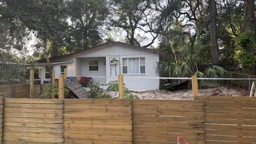The home where human remains were found in North Jacksonville.