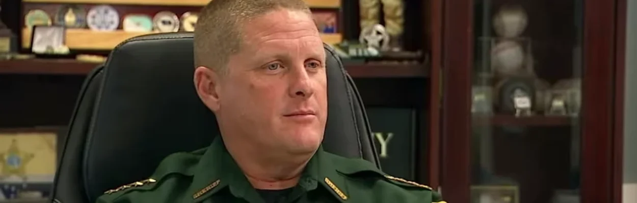 St. Johns County Sheriff Rob Hardwick sits in his office.