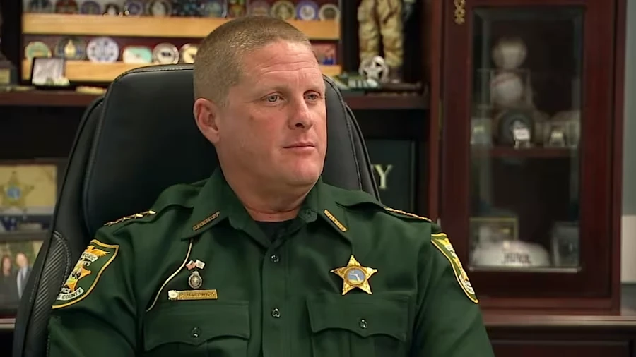 St. Johns County Sheriff Rob Hardwick sits in his office.