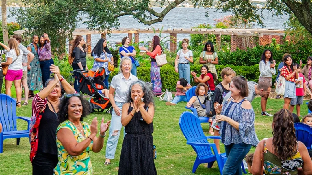 Summer at the Cummer attendees gather in the gardens