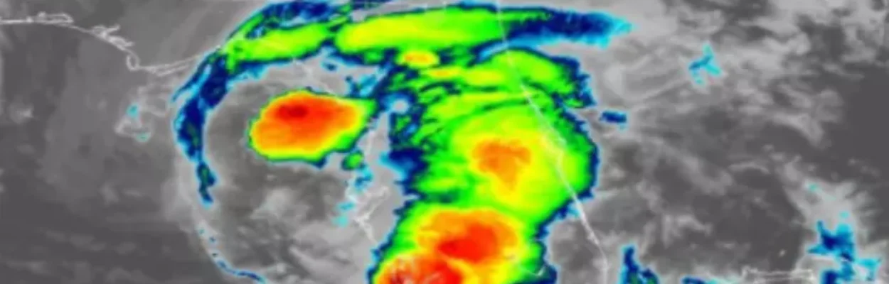 Satellite photo of Tropical Storm Elsa on July 7, 2021.