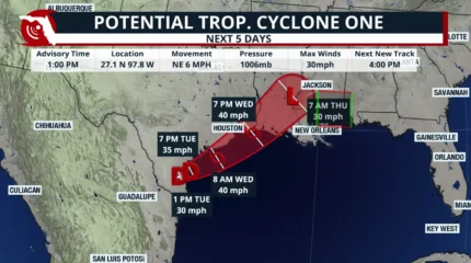 Featured image for “Potential Tropical Cyclone One forms, but it’s not a direct threat to Florida”