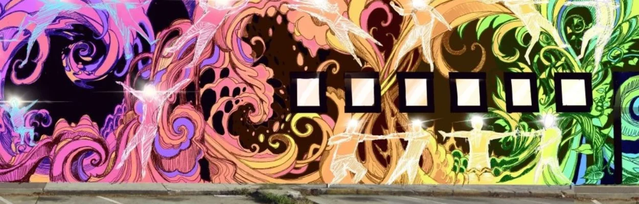 A depiction of the planned Lomax Street mural, called "Will Not Be Erased."