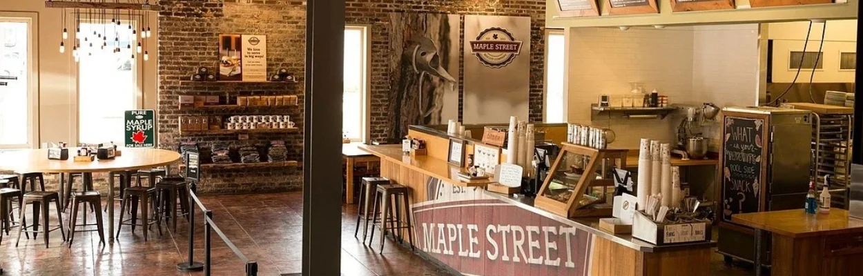 The interior of a Maple Street Biscuit Co. restaurant.