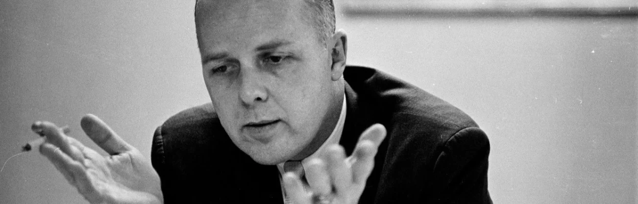 Joseph Mitchell gesturing while discussing work requirements for welfar.