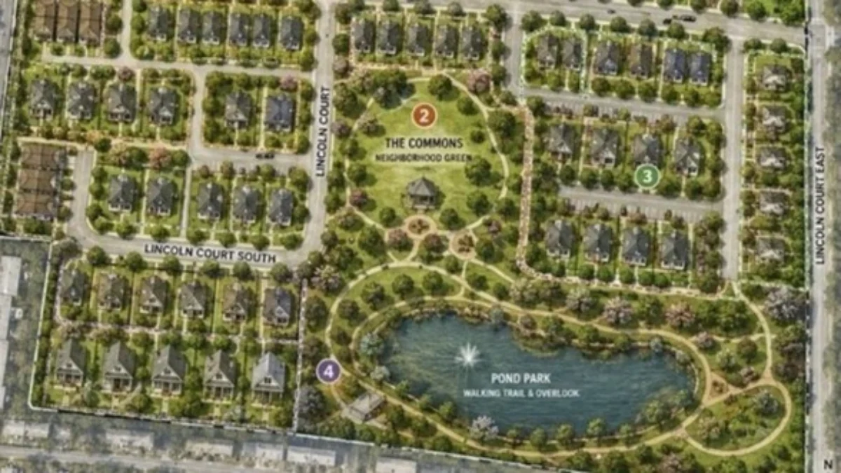 Map showing Roosevelt Commons, an attainable housing community.