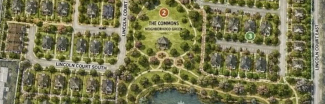 Map showing Roosevelt Commons, an attainable housing community.