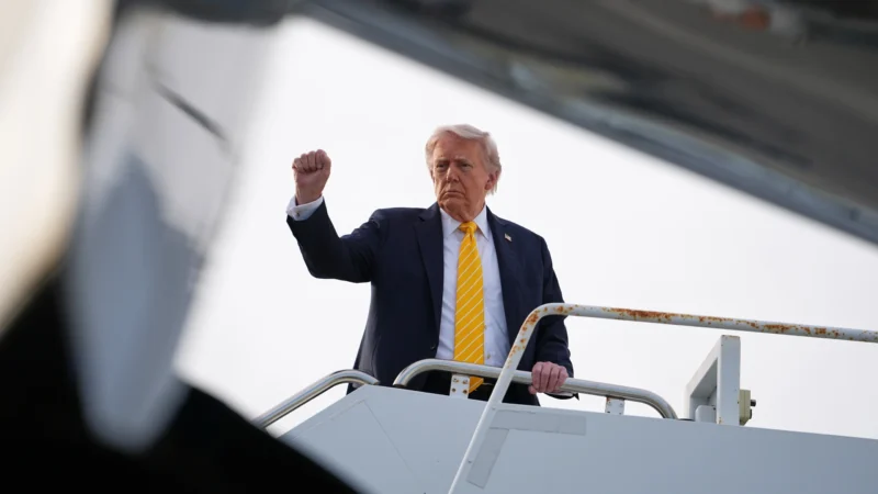 Featured image for “A Florida airport is officially renamed for Trump. What does he stand to gain?”