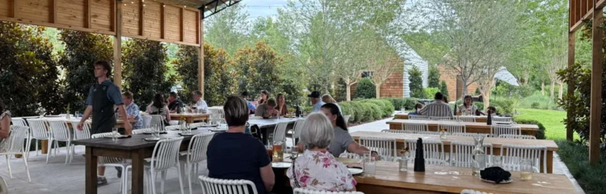 The Roost's covered dining area