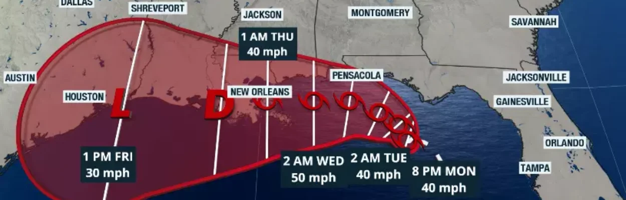 Official track by the National Hurricane Center issued on Monday, July 20, at 8 pm EDT.