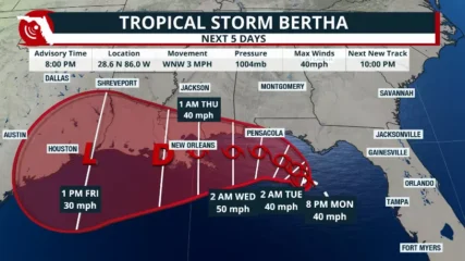 Featured image for “Tropical Storm Bertha forms in the Gulf; parts of Florida could feel effects”
