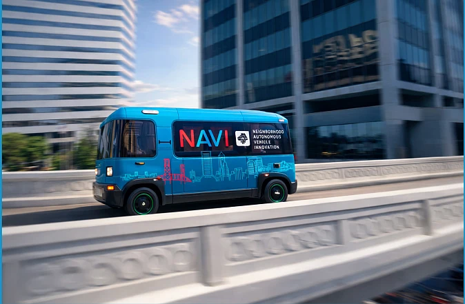 Jacksonville Transportation Authority's NAVI autonomous vehicle.