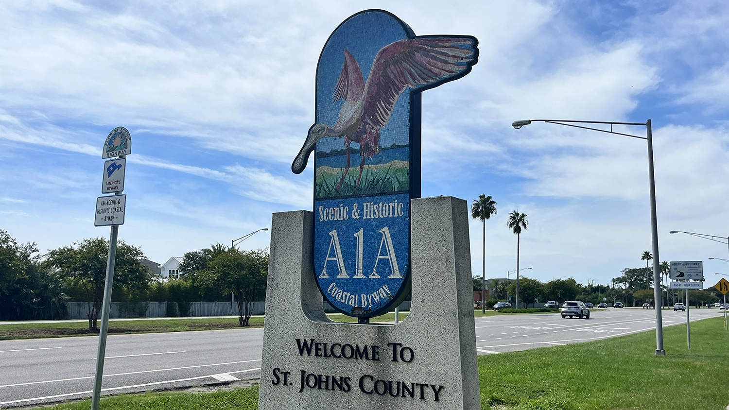 An entrance sign for St. Johns County