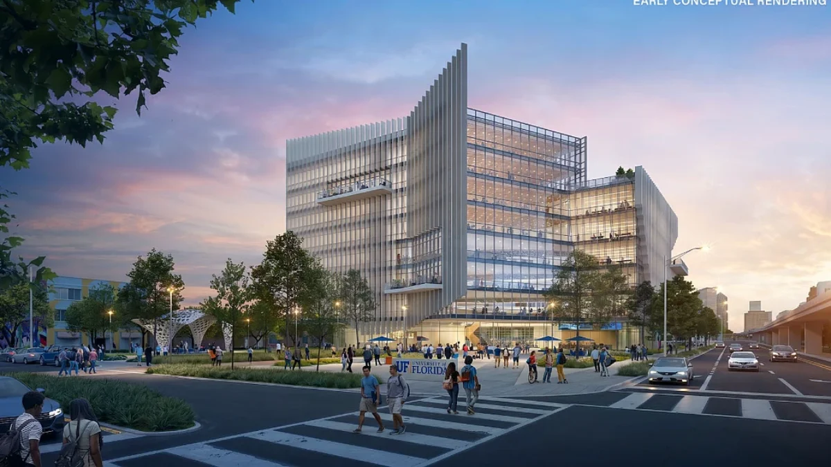 A proposed building on the University of Florida's Jacksonville graduate campus.