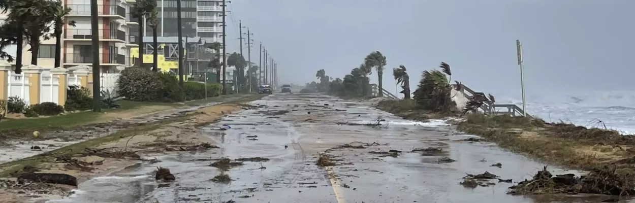 Hurricane damage in Flagler County in November 2022.