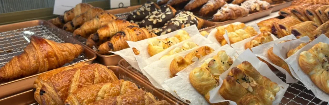 Pastry case at Tous Le Jours' Baymeadows location, one of two popular French-Korean bakery chains