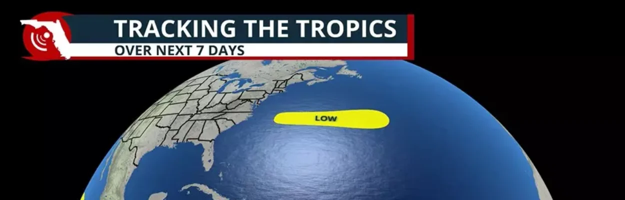 Map showing where the National Hurricane Center is monitoring weather systems.