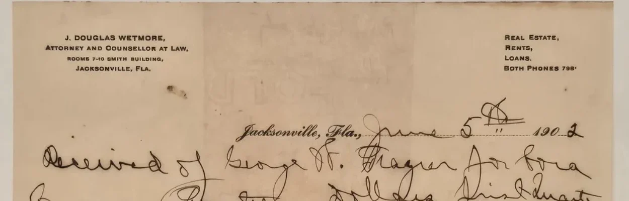 Handwritten note by Douglas Wetmore