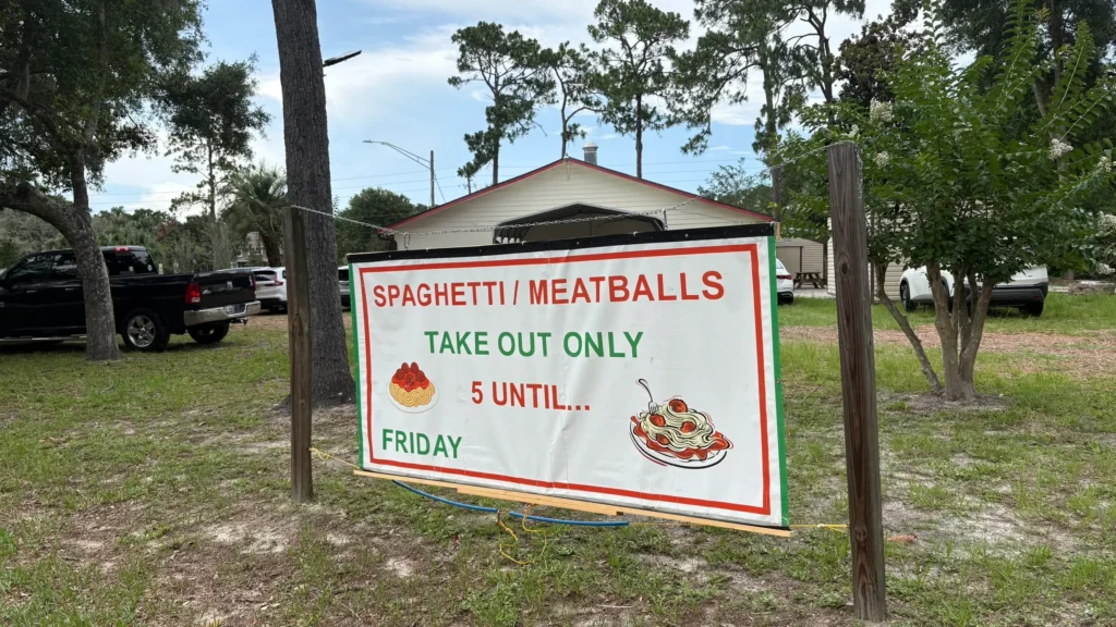 Sign in front of Italian American Club