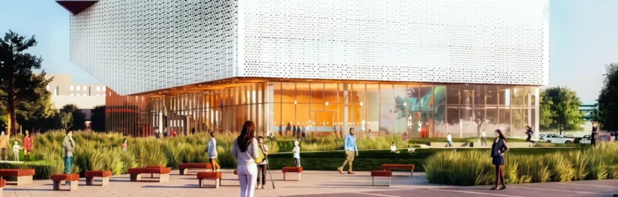 A rendering of the front of the new museum planned on the Northbank.