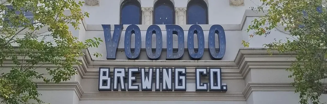 The exterior sign on Voodoo Brewing Co. at 1974 San Marco Blvd.