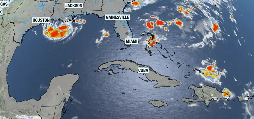Tropical Storm Edouard is shown on an Atlantic basin satellite photo on Aug. 31, 2026.