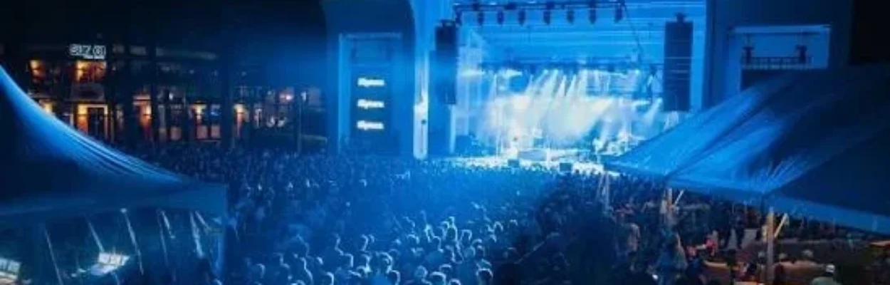 Stage and crowd at Fin Fest