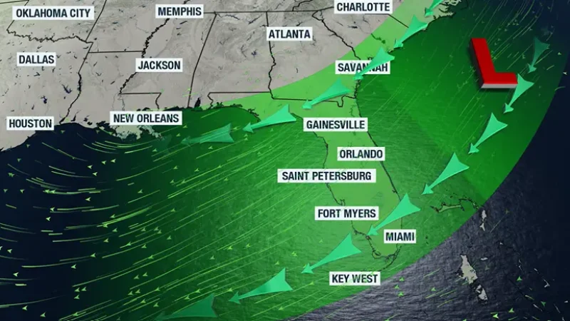 Featured image for “Rain chances to increase as low pressure produces squally weather”