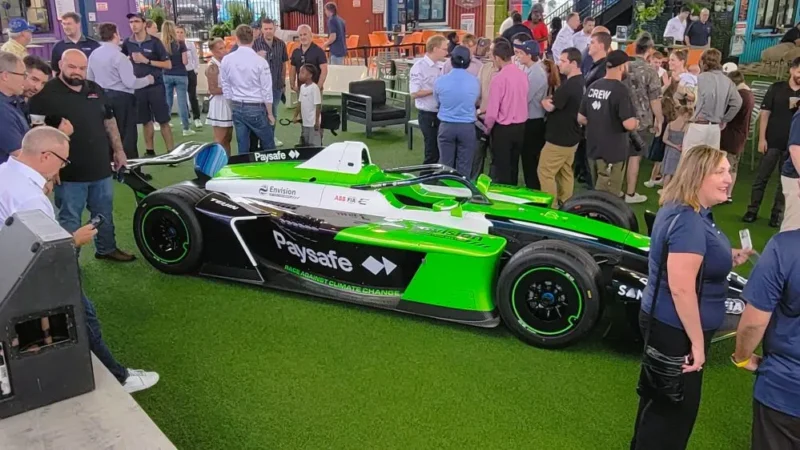 Featured image for “Formula E race team showcases new sponsor: Paysafe in Jacksonville”