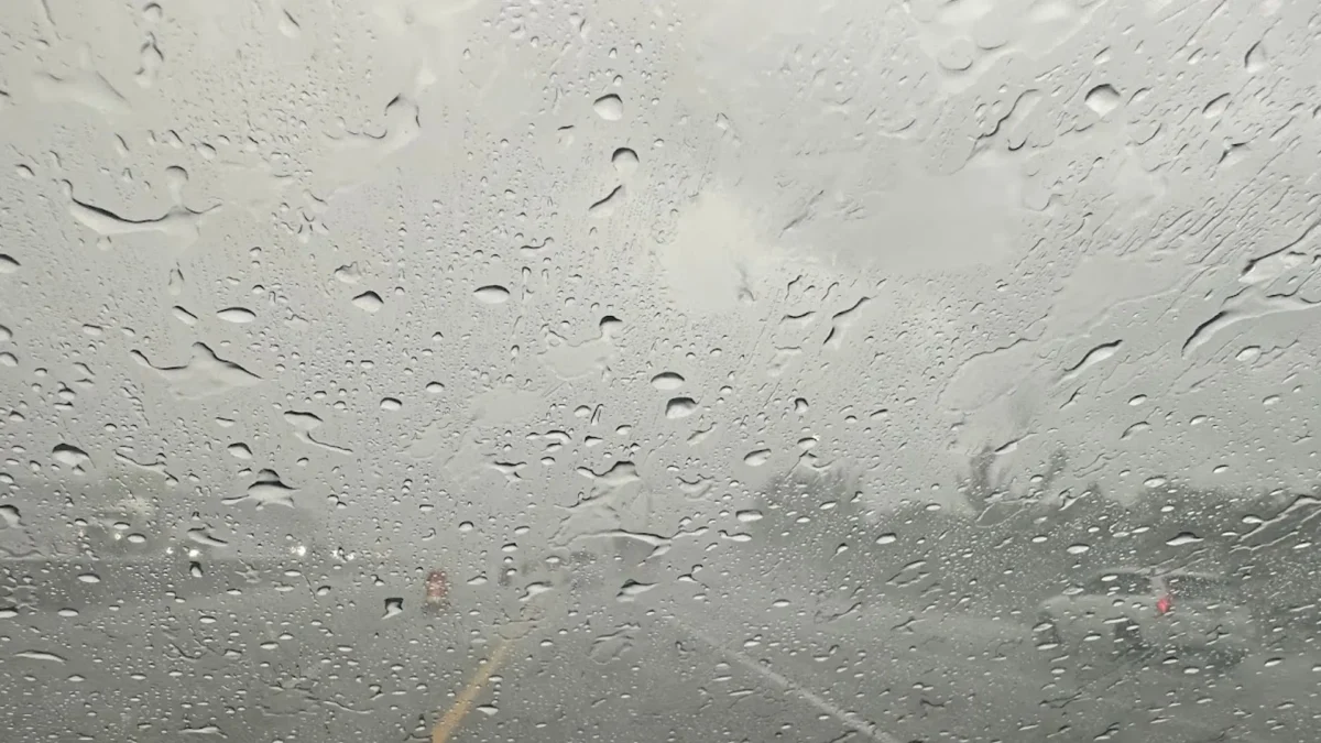 Periods of heavy rain can obstruct visibility on the road and make driving dangerous.