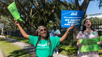 Featured image for “Hospital workers’ union files labor grievance against UF Health amid contract talks”