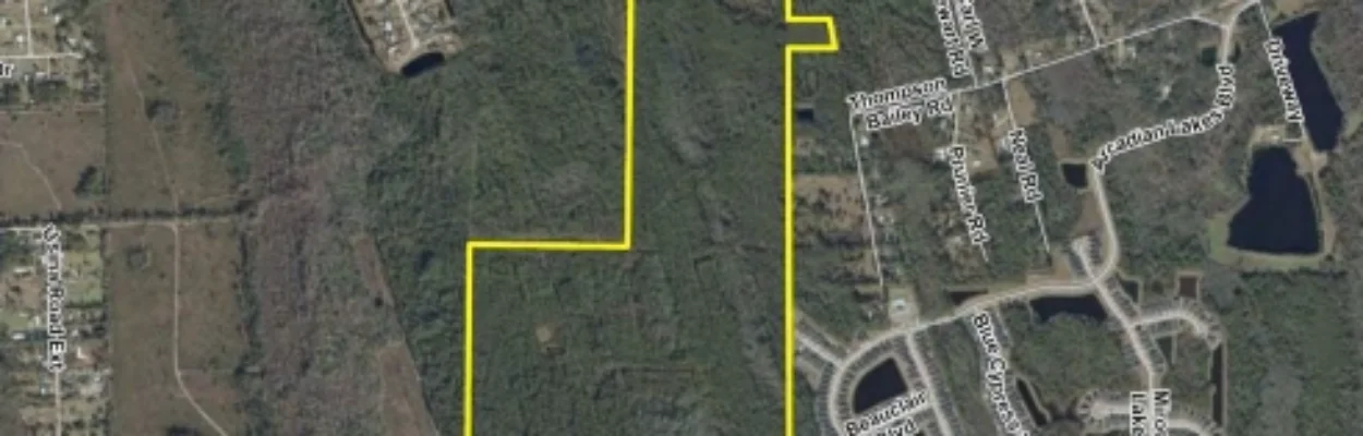 The boundaries of a proposed 200-acre development near the busy intersection of Interstate 95 and State Road 16 in St. Johns County