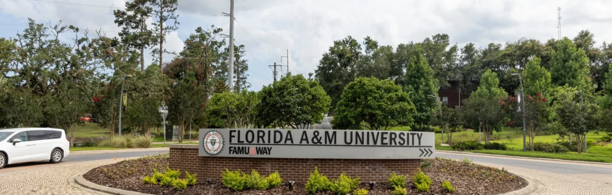 The roundabout at FAMU Way is seen on the Florida A&M University campus in Tallahassee.
