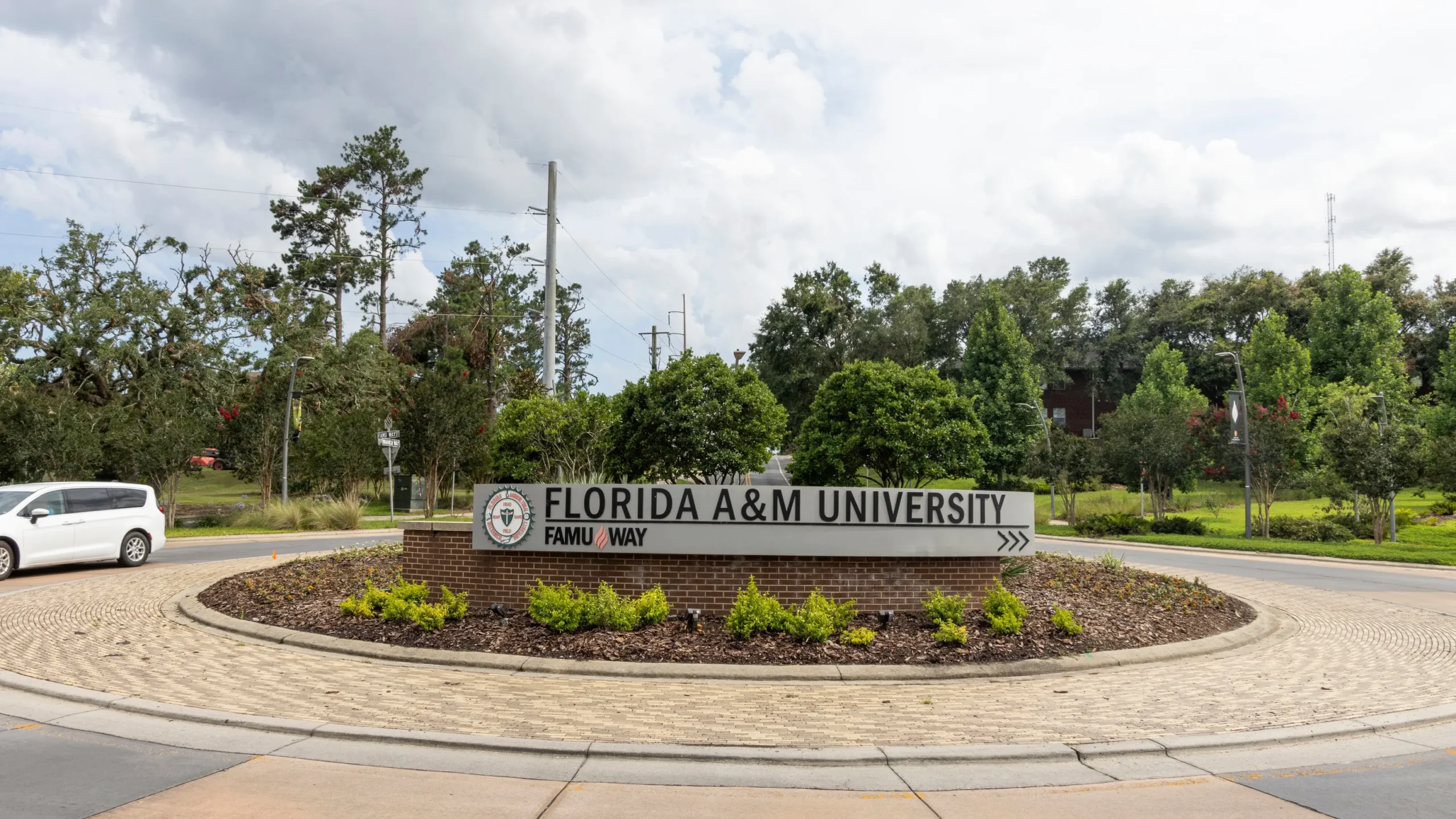 The roundabout at FAMU Way is seen on the Florida A&M University campus in Tallahassee.