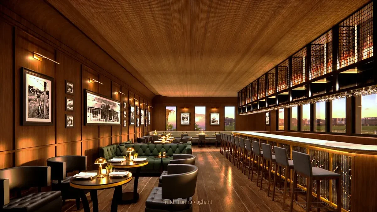 An illustration of the interior of the planned Grafton & Fleck's Steakhouse