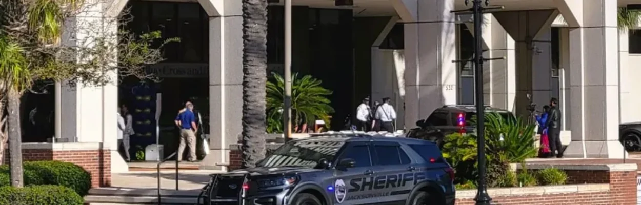 A view from the street of the Jacksonville Sheriff’s Office's new headquarters.