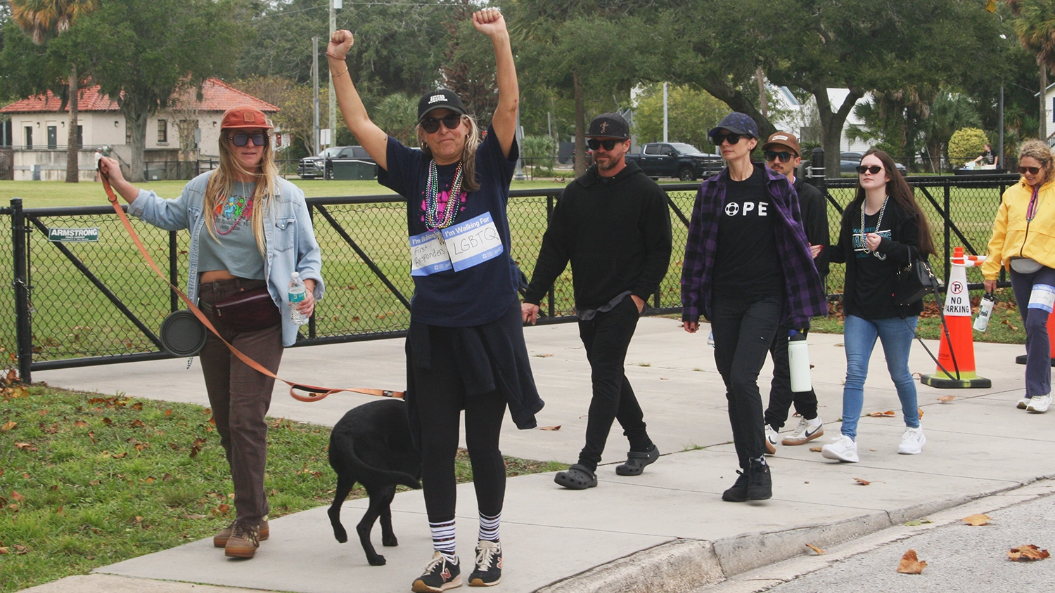 A crowd walks through St. Augustine as part of the annual Out of the Darkness Walk organized by the American Foundation for Suicide Prevention North Florida.