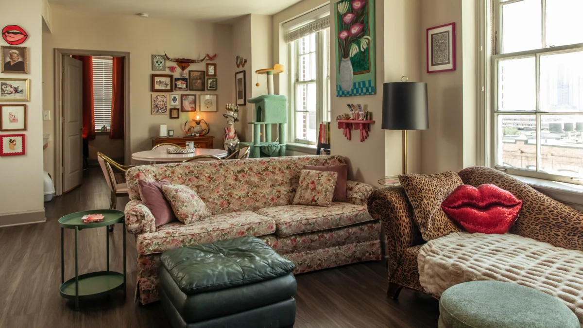 Downtown Jacksonville advocate Haley Wright's high-rise apartment has views of the urban core and lots of local art.